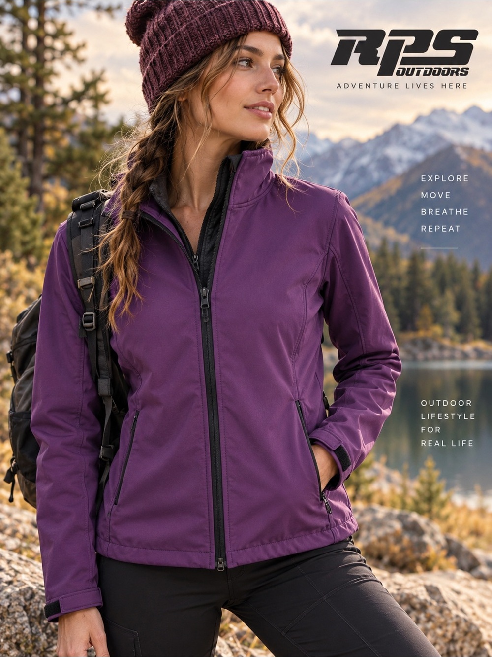 RPS Outdoors Raider Powersports Women’s Weather Lock Softshell Jacket Purple Sm